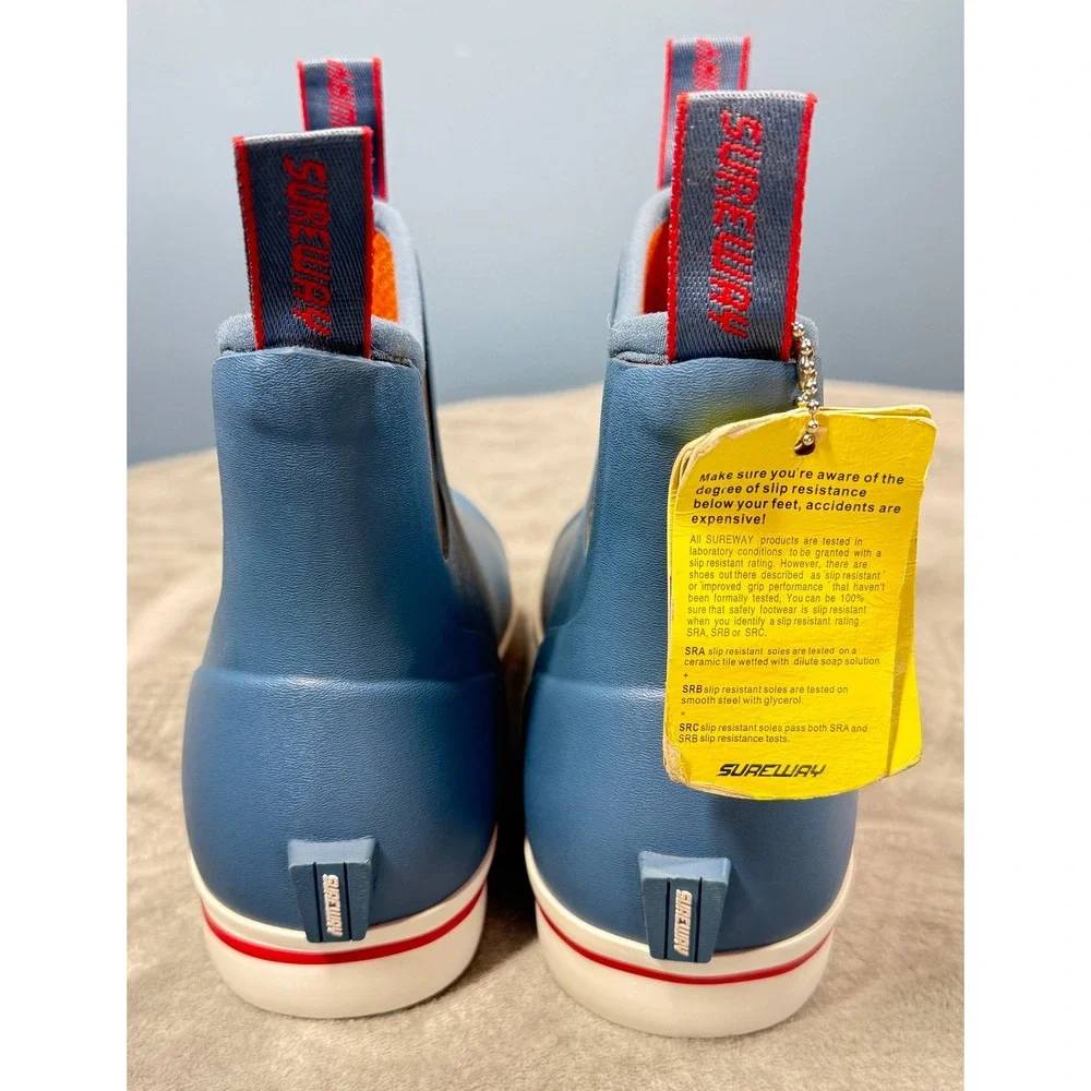 Sureway Deck Boots Mens 9 Navy Blue Slip Resistant Waterproof Chelsea